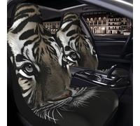 MXZERFKGLA Car Seat Covers Set of 1 PC Breathable Front Seat Covers Elastic Seats Cushion Pad Black and White Tigers Seat Covers Universal Automotive Cushion Protector for SUVs Vans Sedan