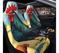 MXZERFKGLA Car Seat Covers Set of 1 PC Breathable Front Seat Covers Elastic Seats Cushion Pad Chicken And Rooster Print Seat Covers Universal Automotive Cushion Protector for SUVs Vans Sedan