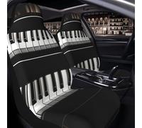MXZERFKGLA Car Seat Covers Set of 2 PCS Breathable Front Seat Covers Elastic Seats Cushion Pad Black and white piano keys Seat Covers Universal Automotive Cushion Protector for SUVs Vans Sedan
