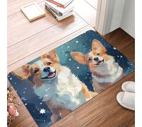 MXZERFKGLA Doormat Non-Slip Front Door Mat 60 x 40cm Outdoor Entrance Mat Indoor Rugs for Entryway Cute Little Corgi Doormat Absorbent Welcome Mats Washable Floor Mats for Hallway Outside Patio Porch