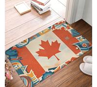 MXZERFKGLA Doormat Non-Slip Front Door Mat 60 x 40cm Outdoor Entrance Mat Indoor Rugs for Entryway Retro Canada Flag Doormat Absorbent Welcome Mats Washable Floor Mats for Hallway Outside Patio Porch