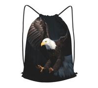 MXZERFKGLA Drawstring Backpack Sports Gym Bags 3D Bald Eagle Drawstring Bags for Men Women Beach Bag String Bag