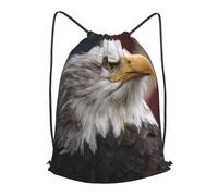 MXZERFKGLA Drawstring Backpack Sports Gym Bags American Bald Eagle Drawstring Bags for Men Women Beach Bag String Bag
