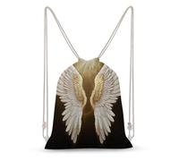 MXZERFKGLA Drawstring Backpack Sports Gym Bags Angel Wing Drawstring Bags for Men Women Beach Bag String Bag