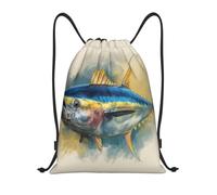 MXZERFKGLA Drawstring Backpack Sports Gym Bags Bluefin Tuna Thunnus Drawstring Bags for Men Women Beach Bag String Bag