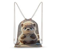 MXZERFKGLA Drawstring Backpack Sports Gym Bags Cartoon Cute Otter Drawstring Bags for Men Women Beach Bag String Bag