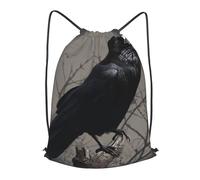 MXZERFKGLA Drawstring Backpack Sports Gym Bags Crow Birds Drawstring Bags for Men Women Beach Bag String Bag