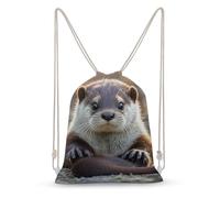 MXZERFKGLA Drawstring Backpack Sports Gym Bags Cute Otter Drawstring Bags for Men Women Beach Bag String Bag