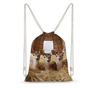 MXZERFKGLA Drawstring Backpack Sports Gym Bags Deer on Hay Drawstring Bags for Men Women Beach Bag String Bag
