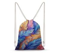 MXZERFKGLA Drawstring Backpack Sports Gym Bags Full of Feathers Drawstring Bags for Men Women Beach Bag String Bag