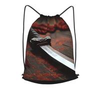 MXZERFKGLA Drawstring Backpack Sports Gym Bags Japan Samurai Sword Drawstring Bags for Men Women Beach Bag String Bag