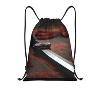 MXZERFKGLA Drawstring Backpack Sports Gym Bags Japan Samurai Sword Drawstring Bags for Men Women Beach Bag String Bag