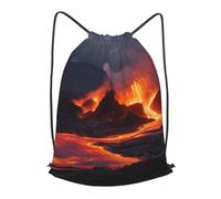MXZERFKGLA Drawstring Backpack Sports Gym Bags Kilauea Volcano Drawstring Bags for Men Women Beach Bag String Bag