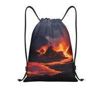 MXZERFKGLA Drawstring Backpack Sports Gym Bags Kilauea Volcano Drawstring Bags for Men Women Beach Bag String Bag