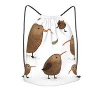 MXZERFKGLA Drawstring Backpack Sports Gym Bags Kiwi Birds Cute Drawstring Bags for Men Women Beach Bag String Bag