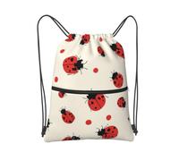 MXZERFKGLA Drawstring Backpack Sports Gym Bags Ladybugs Pattern Infinite Speckled Drawstring Bags for Men Women Beach Bag String Bag