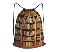 MXZERFKGLA Drawstring Backpack Sports Gym Bags Library Bookshelf Drawstring Bags for Men Women Beach Bag String Bag