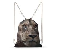 MXZERFKGLA Drawstring Backpack Sports Gym Bags Lion's Focused Expression Drawstring Bags for Men Women Beach Bag String Bag