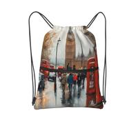 MXZERFKGLA Drawstring Backpack Sports Gym Bags London Impression Drawstring Bags for Men Women Beach Bag String Bag