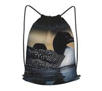 MXZERFKGLA Drawstring Backpack Sports Gym Bags Loon Birds Drawstring Bags for Men Women Beach Bag String Bag