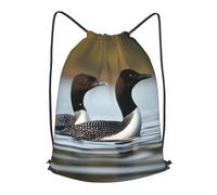 MXZERFKGLA Drawstring Backpack Sports Gym Bags Loon Birds Drawstring Bags for Men Women Beach Bag String Bag