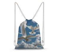MXZERFKGLA Drawstring Backpack Sports Gym Bags Loon Birds Drawstring Bags for Men Women Beach Bag String Bag
