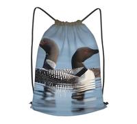 MXZERFKGLA Drawstring Backpack Sports Gym Bags Loon Birds Drawstring Bags for Men Women Beach Bag String Bag