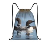 MXZERFKGLA Drawstring Backpack Sports Gym Bags Loon Birds Drawstring Bags for Men Women Beach Bag String Bag