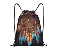MXZERFKGLA Drawstring Backpack Sports Gym Bags Native American Dream Catcher Drawstring Bags for Men Women Beach Bag String Bag