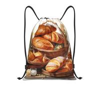 MXZERFKGLA Drawstring Backpack Sports Gym Bags Painted Bread Drawstring Bags for Men Women Beach Bag String Bag