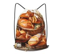 MXZERFKGLA Drawstring Backpack Sports Gym Bags Painted Bread Drawstring Bags for Men Women Beach Bag String Bag