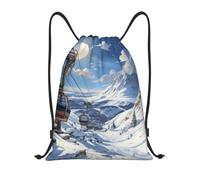 MXZERFKGLA Drawstring Backpack Sports Gym Bags Ski Lift at Sunshine Drawstring Bags for Men Women Beach Bag String Bag