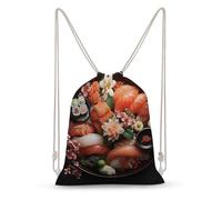 MXZERFKGLA Drawstring Backpack Sports Gym Bags Sushi Elements Drawstring Bags for Men Women Beach Bag String Bag