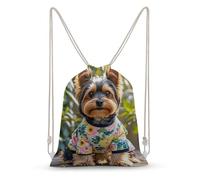 MXZERFKGLA Drawstring Backpack Sports Gym Bags Yorkie Floral Drawstring Bags for Men Women Beach Bag String Bag