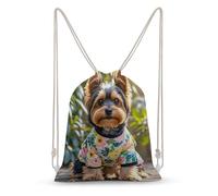 MXZERFKGLA Drawstring Backpack Sports Gym Bags Yorkie Floral Drawstring Bags for Men Women Beach Bag String Bag