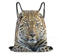 MXZERFKGLA Drawstring Backpack Sports Gym Sackpack African Animal Leopard Drawstring Bags for Men Women Draw String Bag