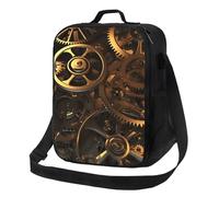 MXZERFKGLA Insulated Lunch Bag Reusable Cooler Bag Cool Steampunk Gears Lunch Box Lunch Tote Bag for Work Picnic