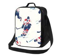 MXZERFKGLA Insulated Lunch Bag Reusable Cooler Bag Ice Hockey Pattern Lunch Box Lunch Tote Bag for Work Picnic