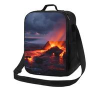MXZERFKGLA Insulated Lunch Bag Reusable Cooler Bag Kilauea Volcano Lunch Box Lunch Tote Bag for Work Picnic
