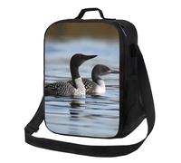 MXZERFKGLA Insulated Lunch Bag Reusable Cooler Bag Loon Birds Lunch Box Lunch Tote Bag for Work Picnic