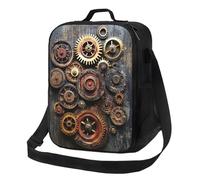 MXZERFKGLA Insulated Lunch Bag Reusable Cooler Bag Steampunk Mechanical Gears Lunch Box Lunch Tote Bag for Work Picnic