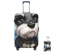 MXZERFKGLA Luggage Cover Elastic Anti-Scratch Suitcase Protector Washable Luggage Sleeve Adorable Schnauzer Suitcase Cover Protector Fit 65-95 CM Suitcases Travel Accessories L