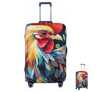 MXZERFKGLA Luggage Cover Elastic Anti-Scratch Suitcase Protector Washable Luggage Sleeve Art Colorful Chicken Suitcase Cover Protector Fit 65-95 CM Suitcases Travel Accessories L