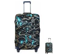 MXZERFKGLA Luggage Cover Elastic Anti-Scratch Suitcase Protector Washable Luggage Sleeve Coding Pattern Suitcase Cover Protector Fit 65-95 CM Suitcases Travel Accessories M