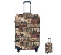 MXZERFKGLA Luggage Cover Elastic Anti-Scratch Suitcase Protector Washable Luggage Sleeve Rustic Lodge Bear Moose Suitcase Cover Protector Fit 65-95 CM Suitcases Travel Accessories XL