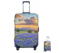 MXZERFKGLA Luggage Cover Elastic Anti-Scratch Suitcase Protector Washable Luggage Sleeve Texas Bluebonnets Scenery Suitcase Cover Protector Fit 65-95 CM Suitcases Travel Accessories M