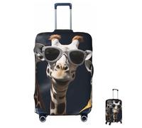 MXZERFKGLA Luggage Cover Elastic Anti-Scratch Suitcase Protector Washable Luggage Sleeve Three Giraffes Wearing Sunglasses Suitcase Cover Protector Fit 65-95 CM Suitcases Travel Accessories M