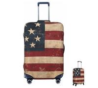 MXZERFKGLA Luggage Cover Elastic Anti-Scratch Suitcase Protector Washable Luggage Sleeve Vintage American USA Flag Suitcase Cover Protector Fit 65-95 CM Suitcases Travel Accessories M