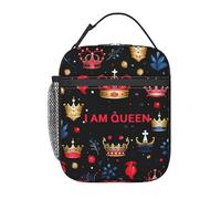 MXZERFKGLA Lunch Bag for Men Women Reusable Insulated Lunchbox I Am Queen Lunch Tote Bag for Work Picnic