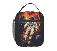 MXZERFKGLA Lunch Bag for Men Women Reusable Insulated Lunchbox Outer Space Rocket Astronaut Lunch Tote Bag for Work Picnic